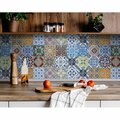 Homeroots 8 x 8 in. Kyla Multi Blue Mosaic Peel & Stick Tiles 400379